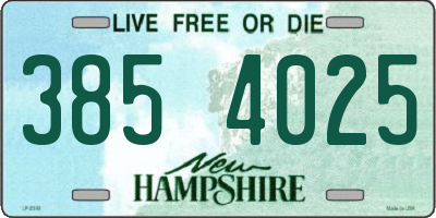 NH license plate 3854025