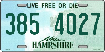 NH license plate 3854027