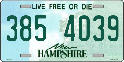 NH license plate 3854039