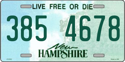 NH license plate 3854678