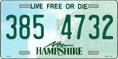 NH license plate 3854732