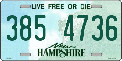 NH license plate 3854736