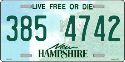 NH license plate 3854742