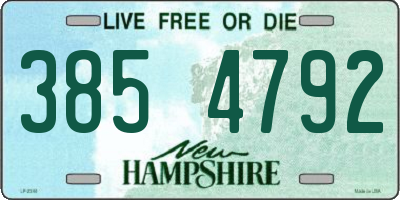 NH license plate 3854792