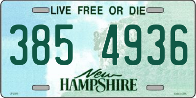 NH license plate 3854936