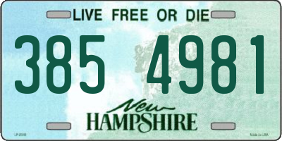 NH license plate 3854981