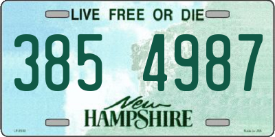 NH license plate 3854987