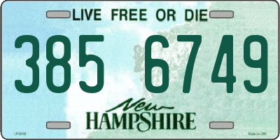 NH license plate 3856749