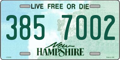 NH license plate 3857002