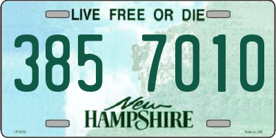 NH license plate 3857010