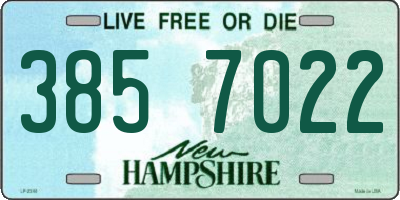 NH license plate 3857022