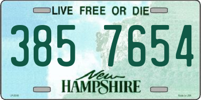 NH license plate 3857654