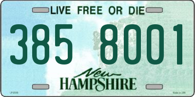 NH license plate 3858001