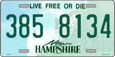 NH license plate 3858134