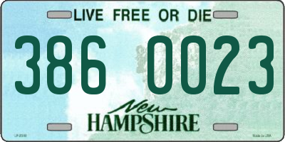 NH license plate 3860023