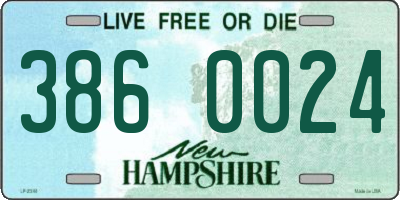 NH license plate 3860024