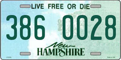 NH license plate 3860028