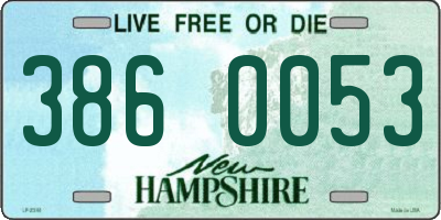 NH license plate 3860053