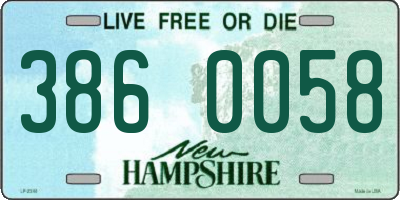 NH license plate 3860058