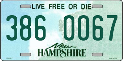 NH license plate 3860067