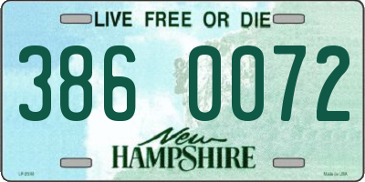NH license plate 3860072