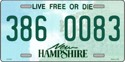 NH license plate 3860083