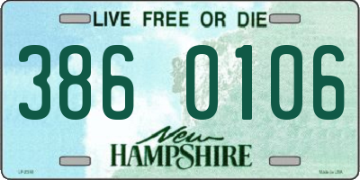 NH license plate 3860106