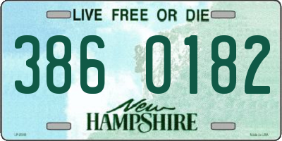 NH license plate 3860182