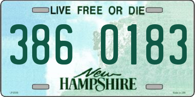 NH license plate 3860183