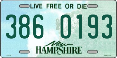 NH license plate 3860193