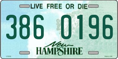 NH license plate 3860196