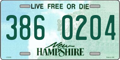 NH license plate 3860204