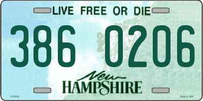 NH license plate 3860206