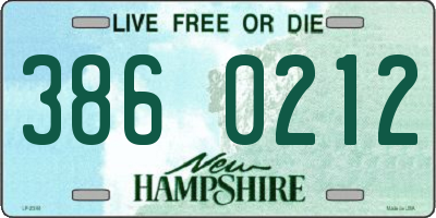 NH license plate 3860212