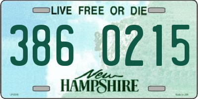 NH license plate 3860215