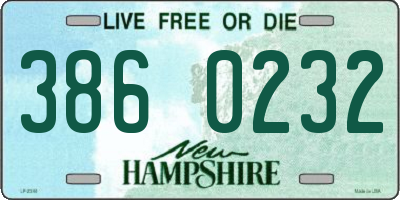 NH license plate 3860232