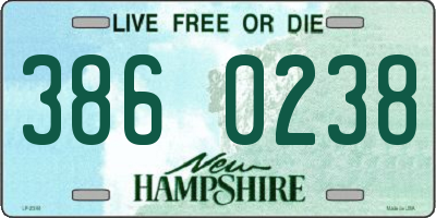 NH license plate 3860238