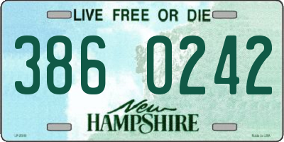 NH license plate 3860242