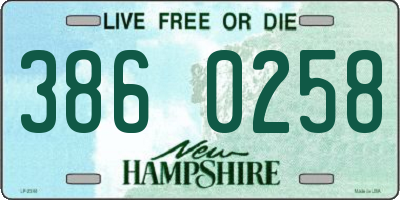 NH license plate 3860258