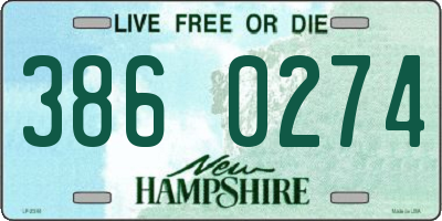 NH license plate 3860274