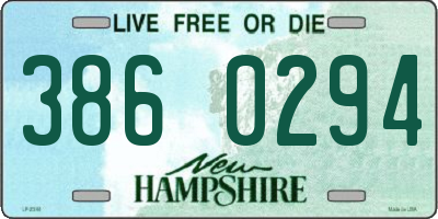 NH license plate 3860294