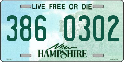 NH license plate 3860302