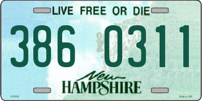 NH license plate 3860311
