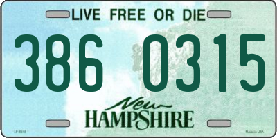 NH license plate 3860315