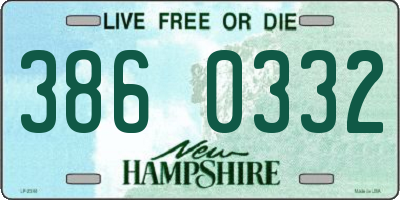 NH license plate 3860332
