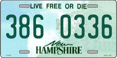 NH license plate 3860336