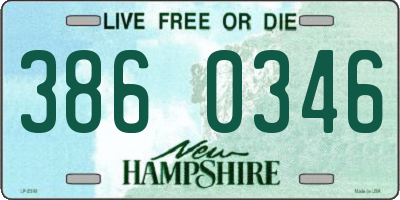 NH license plate 3860346