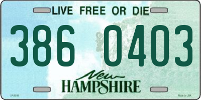 NH license plate 3860403