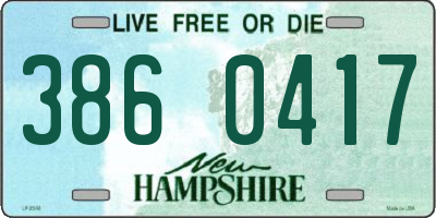 NH license plate 3860417