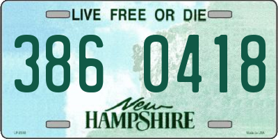 NH license plate 3860418